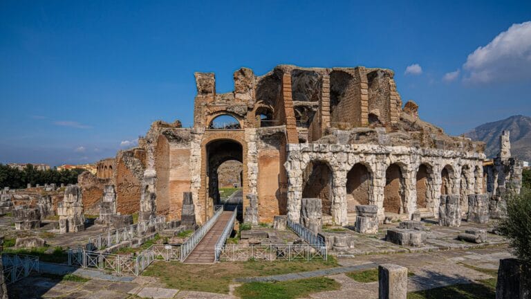 Ruins of the Roman amphitheatre in Santa Maria Capua Vetere in Campania in Italy.