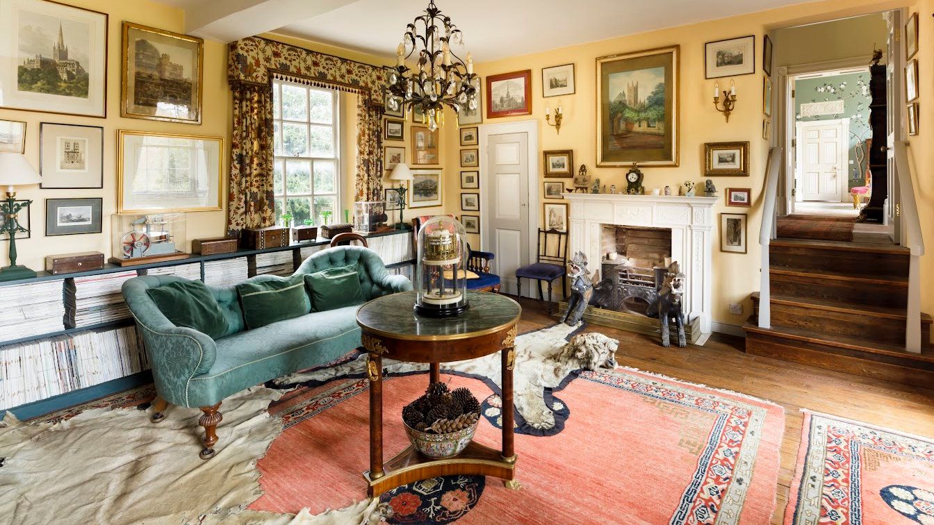 An interior view of a historically furnished living room in Northwold Manor.
