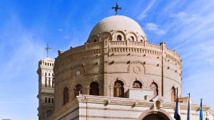 View at Hanging Coptic Church (El Muallaqa)in old Cairo, Egypt.